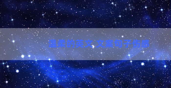 温柔的英文 文案句子伤感